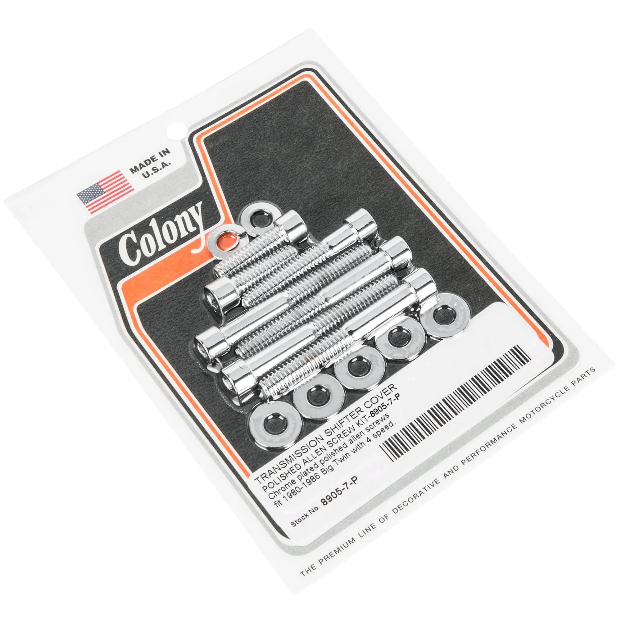 Colony #8905-7-P Transmission Shifter Cover Smooth Chrome Allen Kit Harley Big Twin 4 Speed 80-86 - Image 2