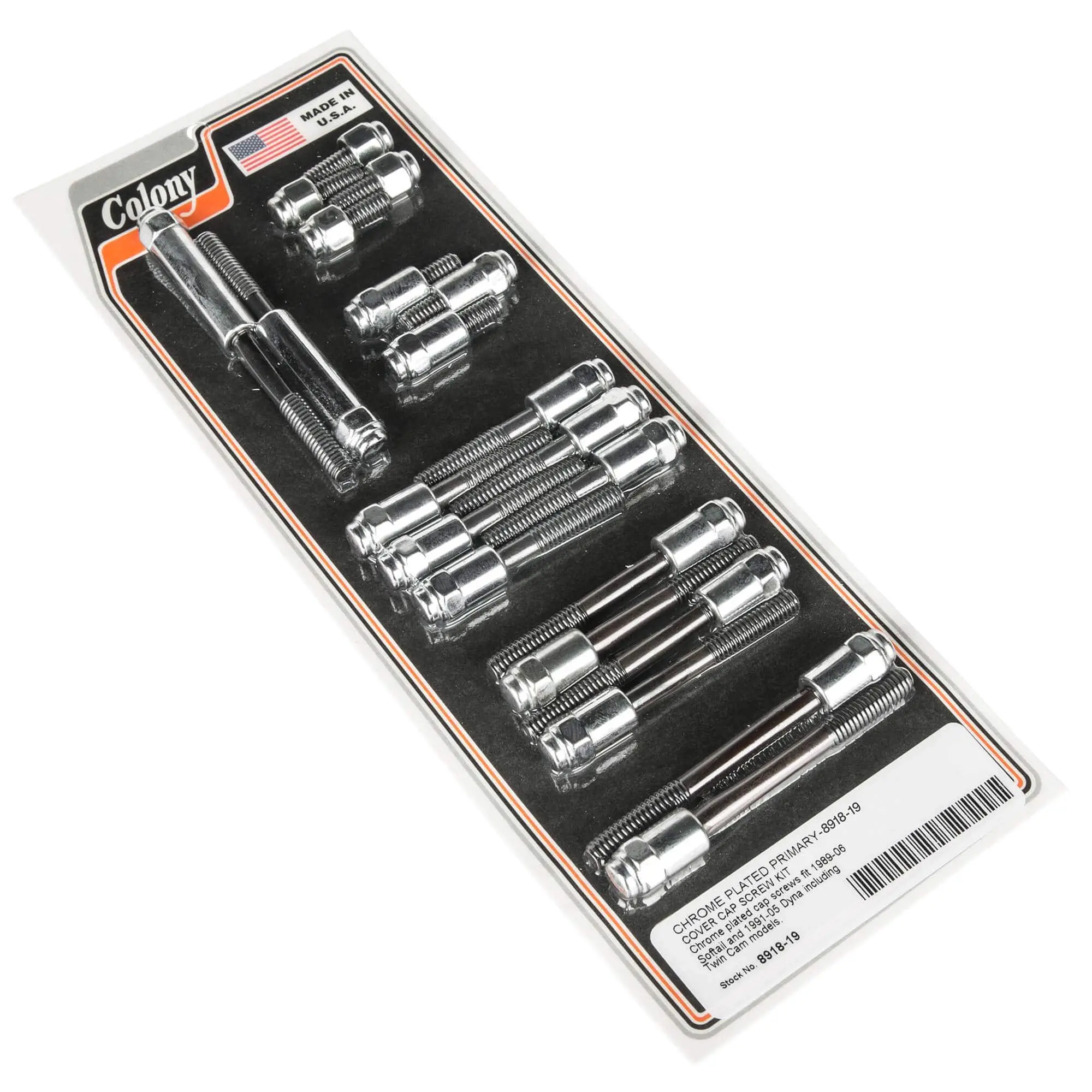 Colony #8918-19 Primary Cover Chrome Cap Screw Kit Harley Softail 89-06 Dyna 91-05