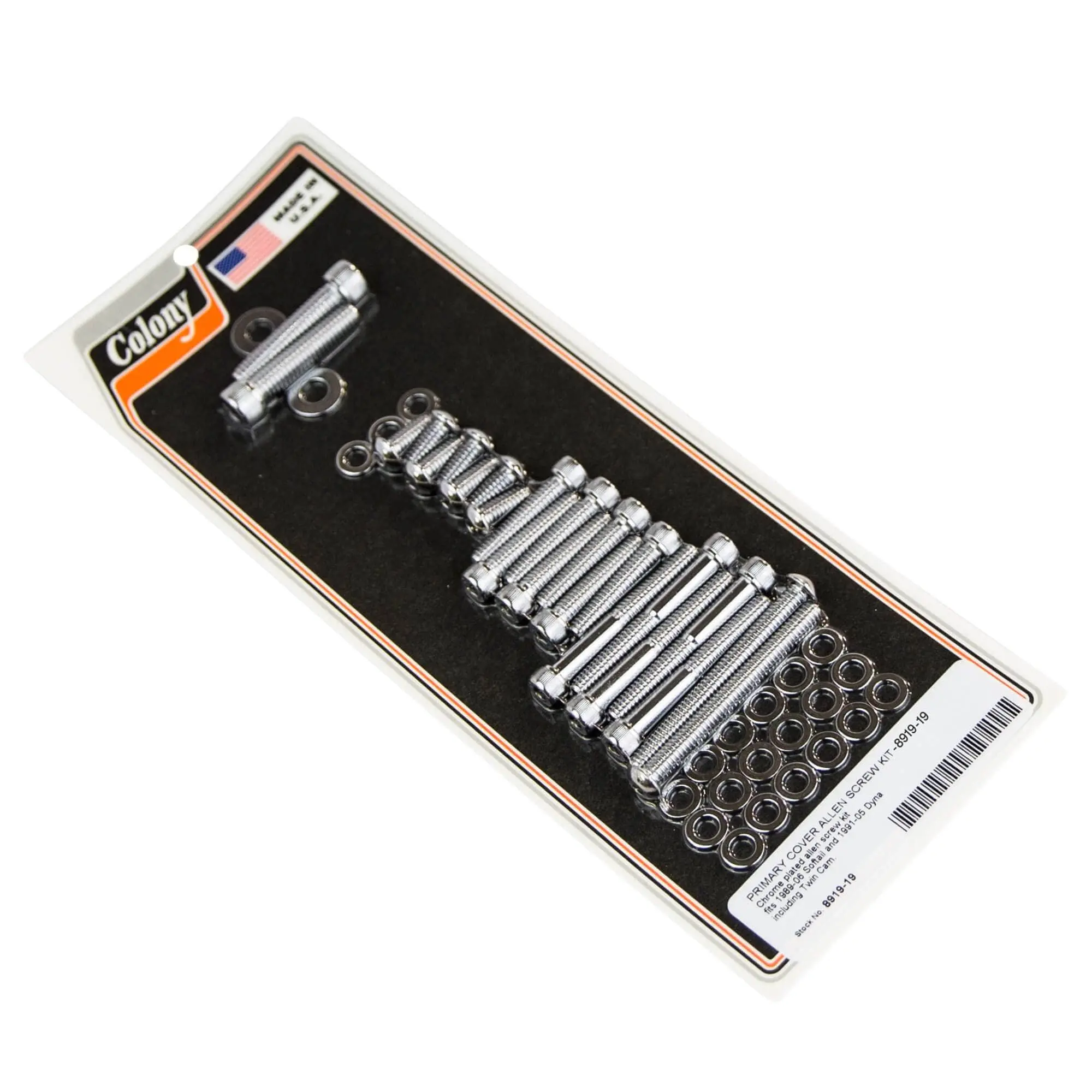 Colony #8919-19 Primary Cover Chrome Allen Screw Kit Harley Softail 89-06 Dyna 91-05