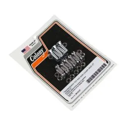 Colony #9410-27 Transmission Top & Side Cover Screw Kit Chrome Harley 45 1937-73
