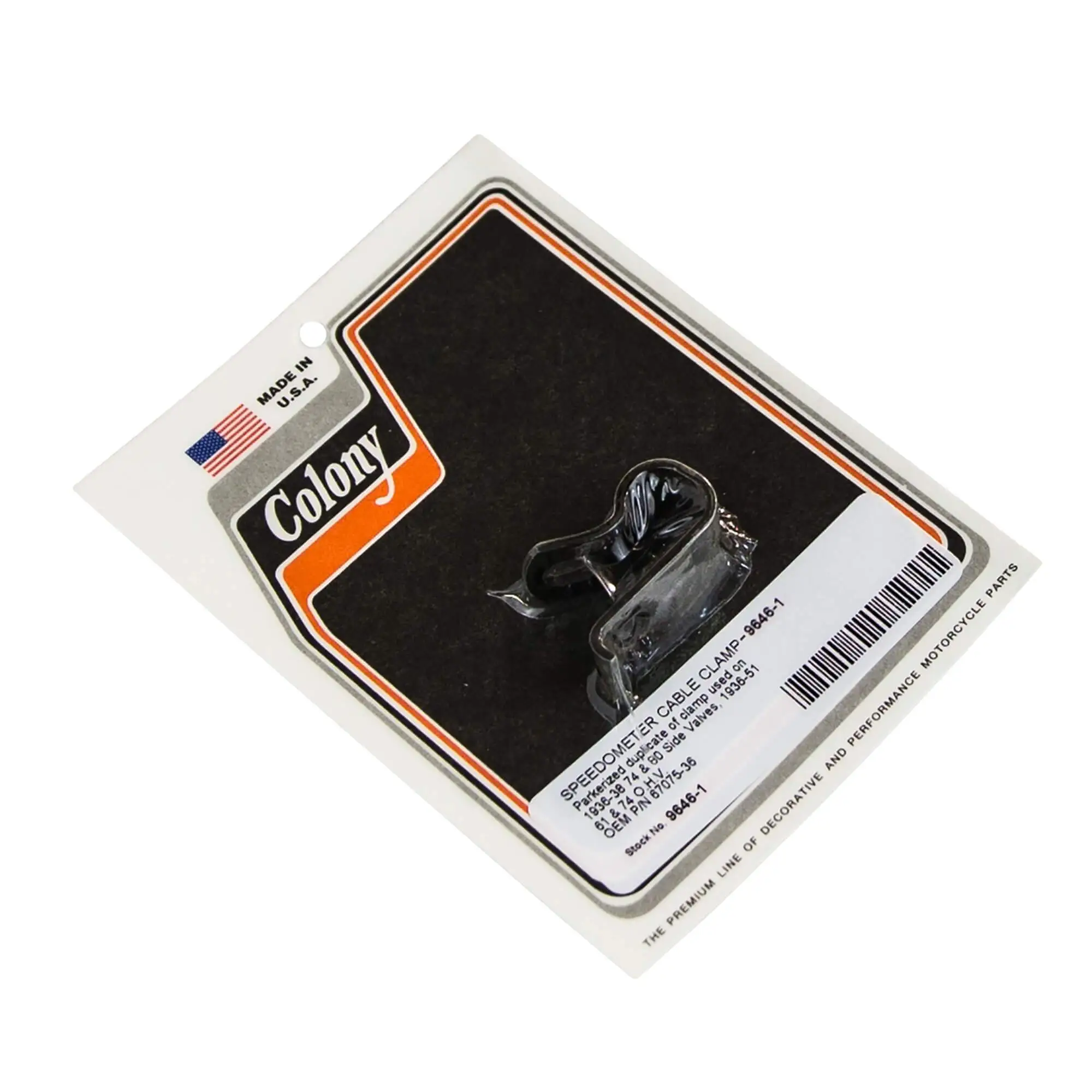 Colony #9646-1 Speedometer Cable Clamp Harley 74 & 80 Sidevalve 1936-38 61 & 74 OHV 36-51 OEM 67075-36