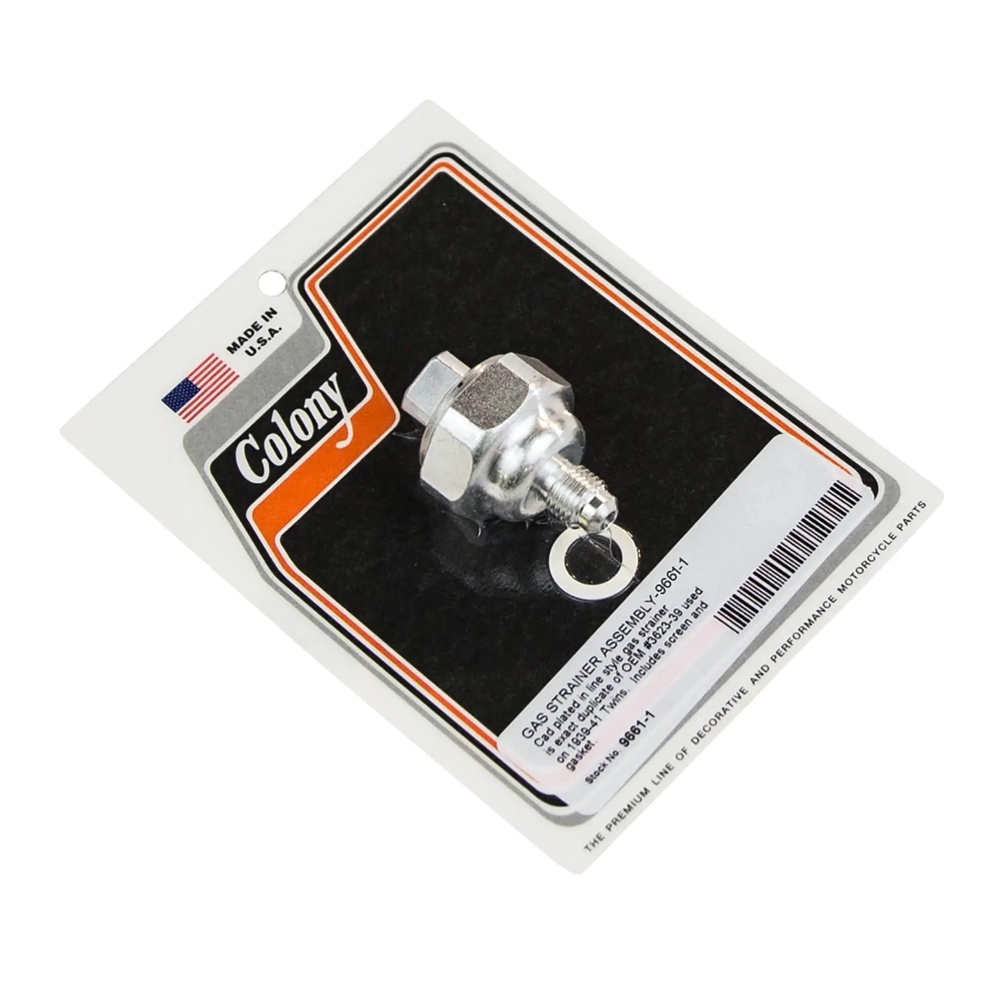 Colony #9661-1 Gas Strainer Assembly CAD Harley Twins 1939-41 OEM 3623-39