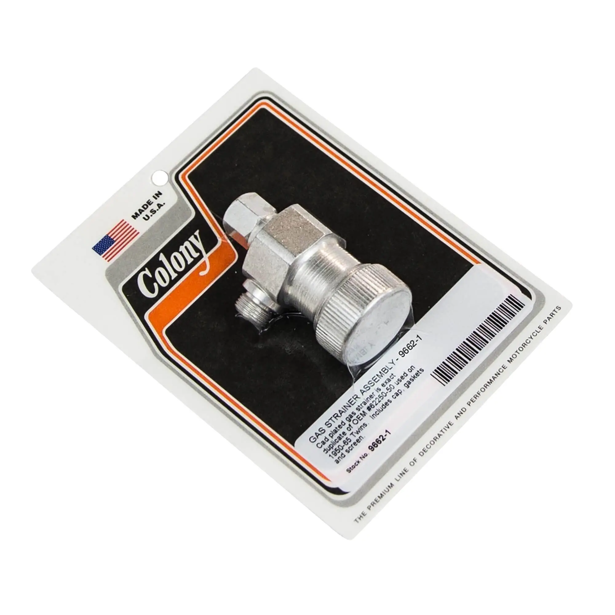 Colony #9662-1 Gas Strainer Assembly CAD Harley Big Twins 1950-65 OEM 62250-50