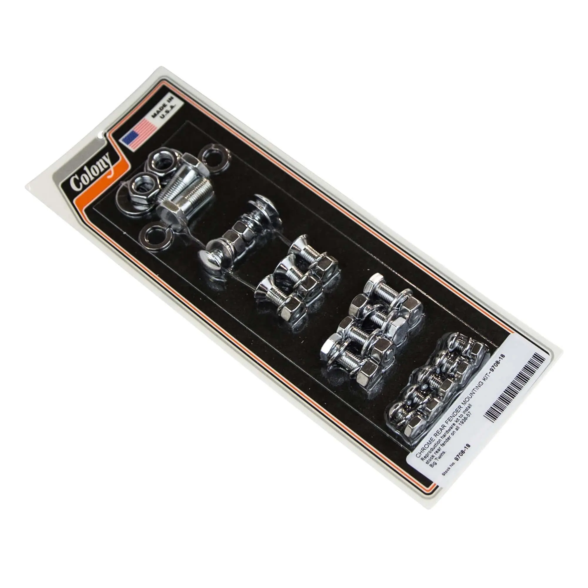 Colony #9708-18 Rear Fender Mounting Kit Chrome Harley Big Twin 36-57