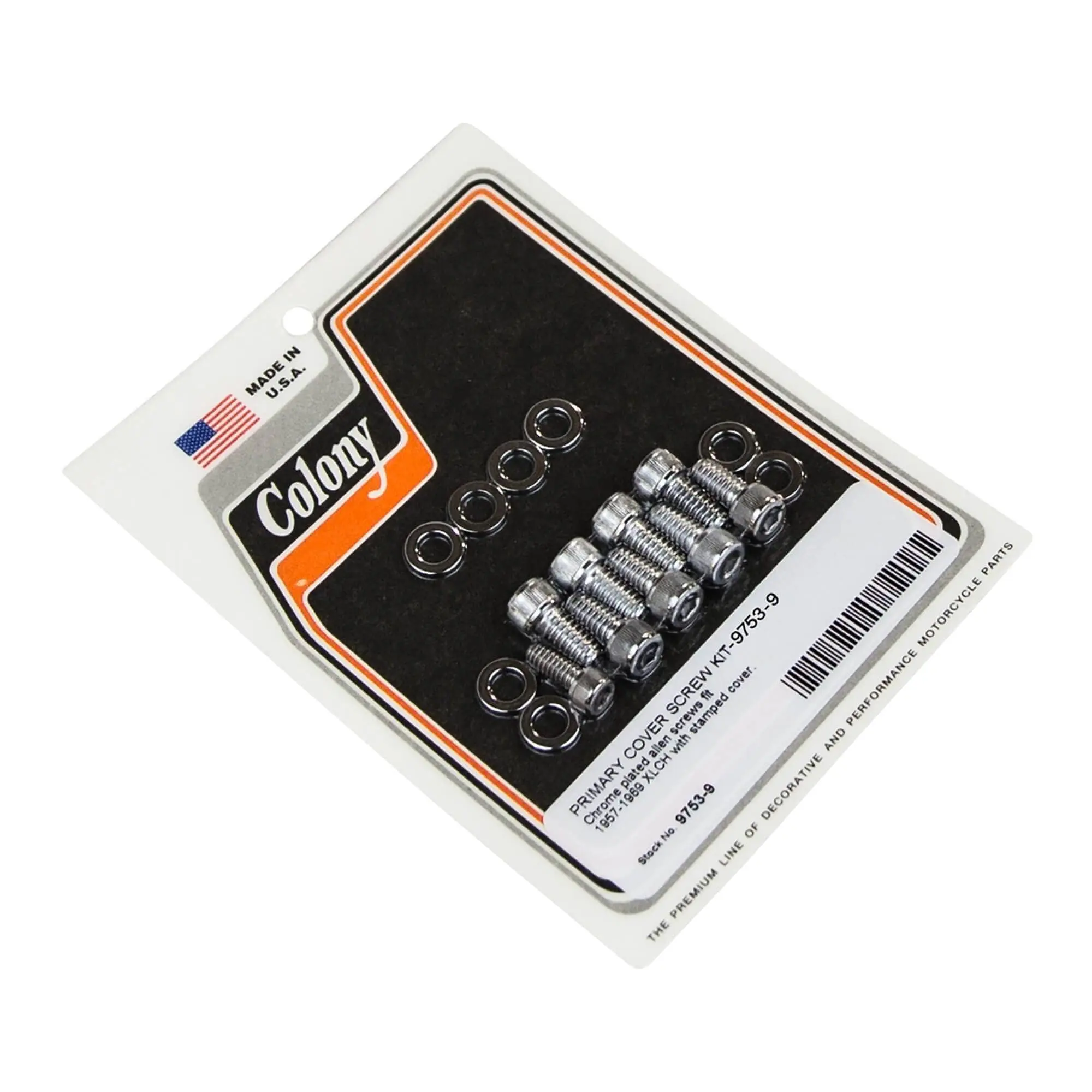 Colony #9753-9 Primary Cover Screw Kit Chrome Allen Harley XLCH 57-69