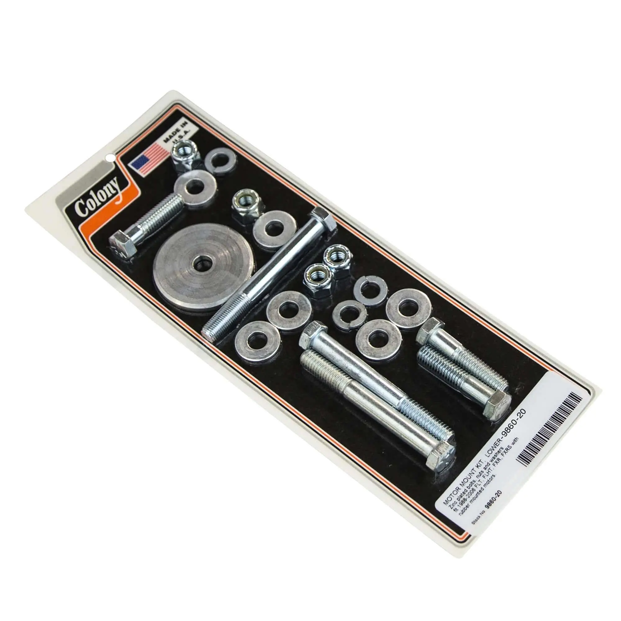 Colony #9860-20 Lower Motor Mount Kit Zinc Stock Harley FLT FLHT FXR FXRS 88-06