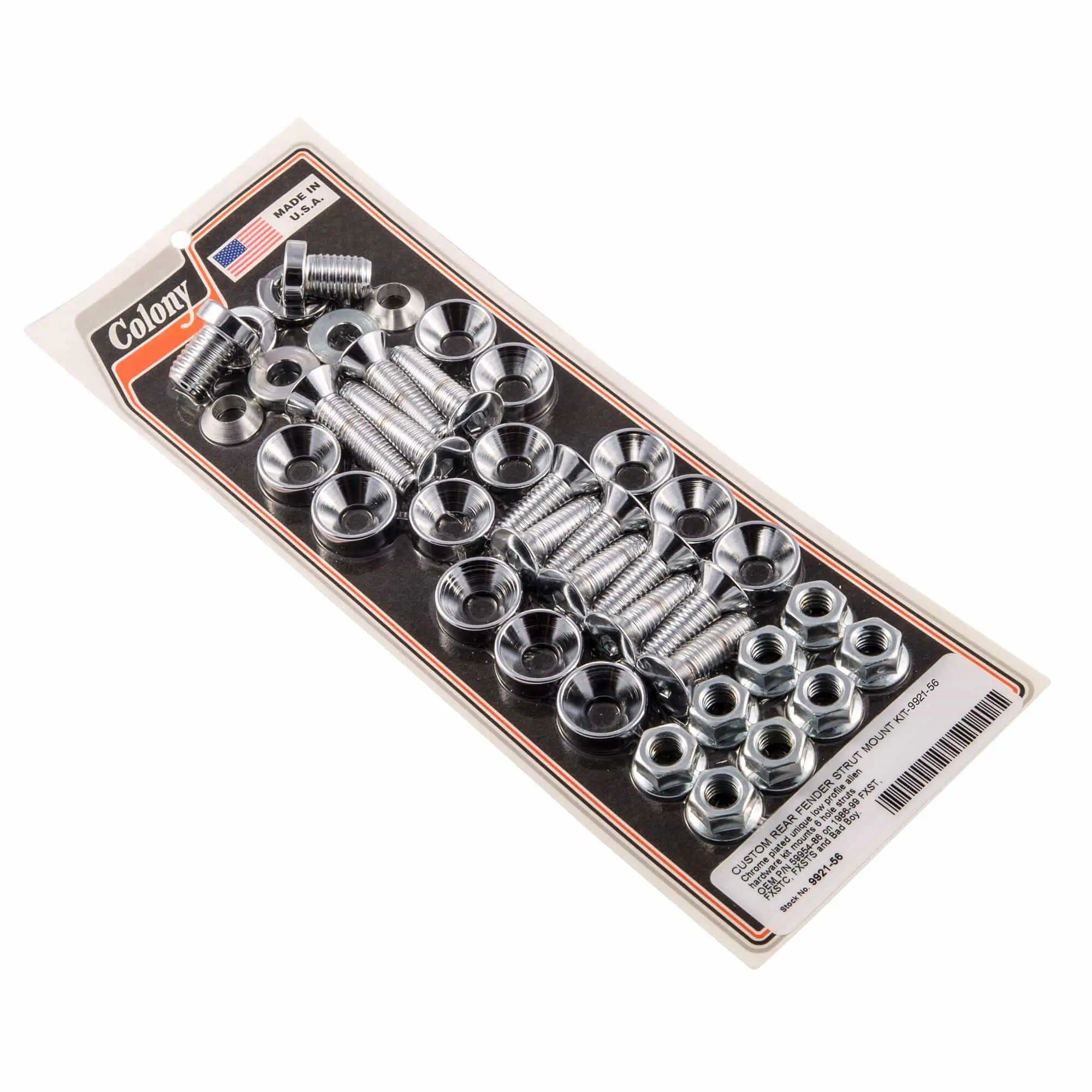 Colony #9921-56 Rear Fender Strut Mounting Kit Chrome Allen Harley FXST FXSTC Bad Boy