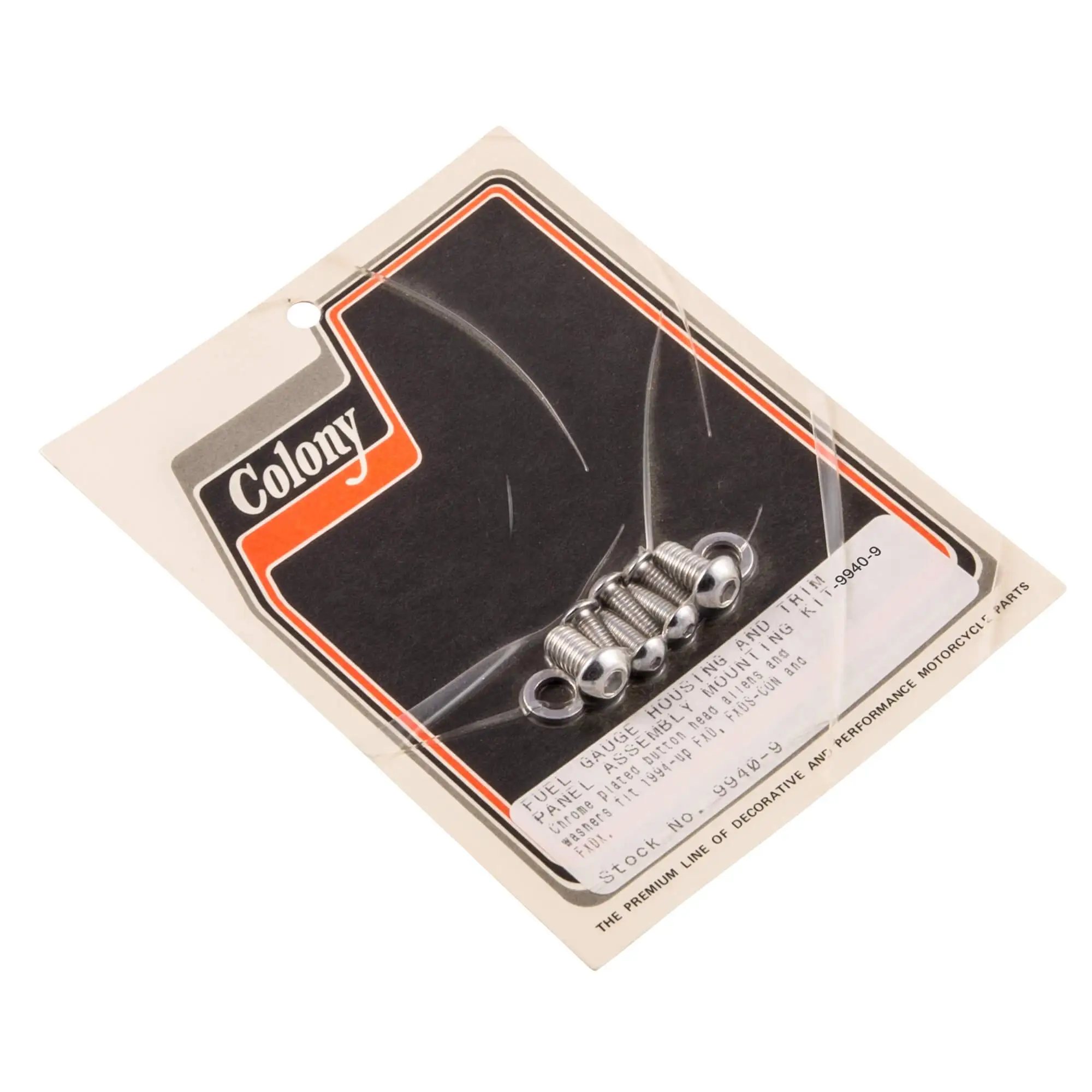 Colony #9940-9 Fuel Gauge Housing Trim Panel Chrome Button Allen Kit FXD FXDX