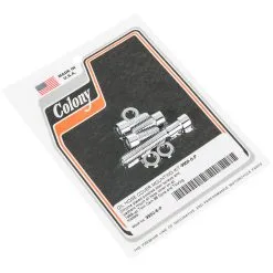 Colony #9950-6-P Oil Hose Cover Mounting Kit Smooth Chrome Allens Harley 99-up Twin Cam Dyna FLT