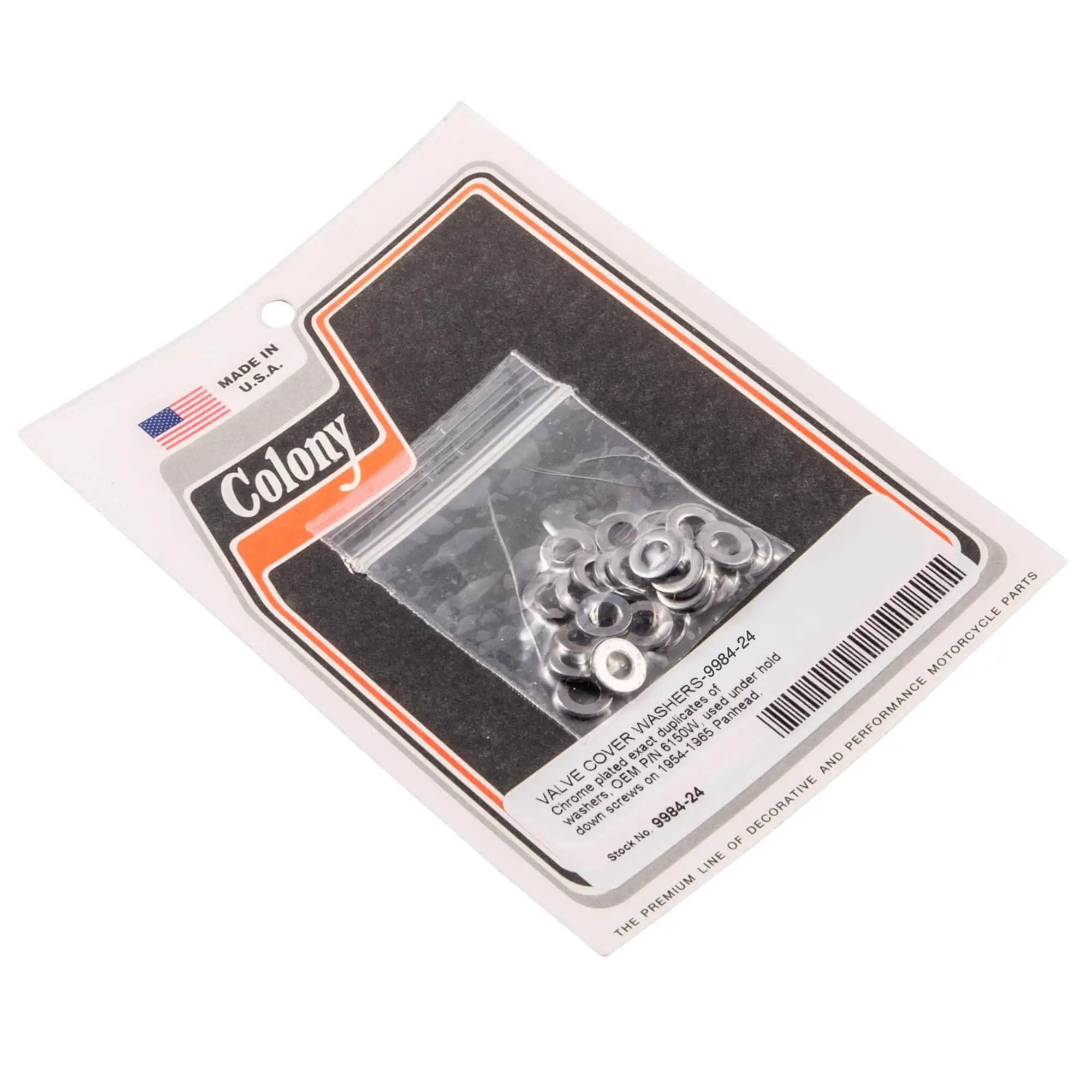 Colony #9984-24 Valve Cover Washers Chrome Harley Panhead 54-65 OEM 6150W