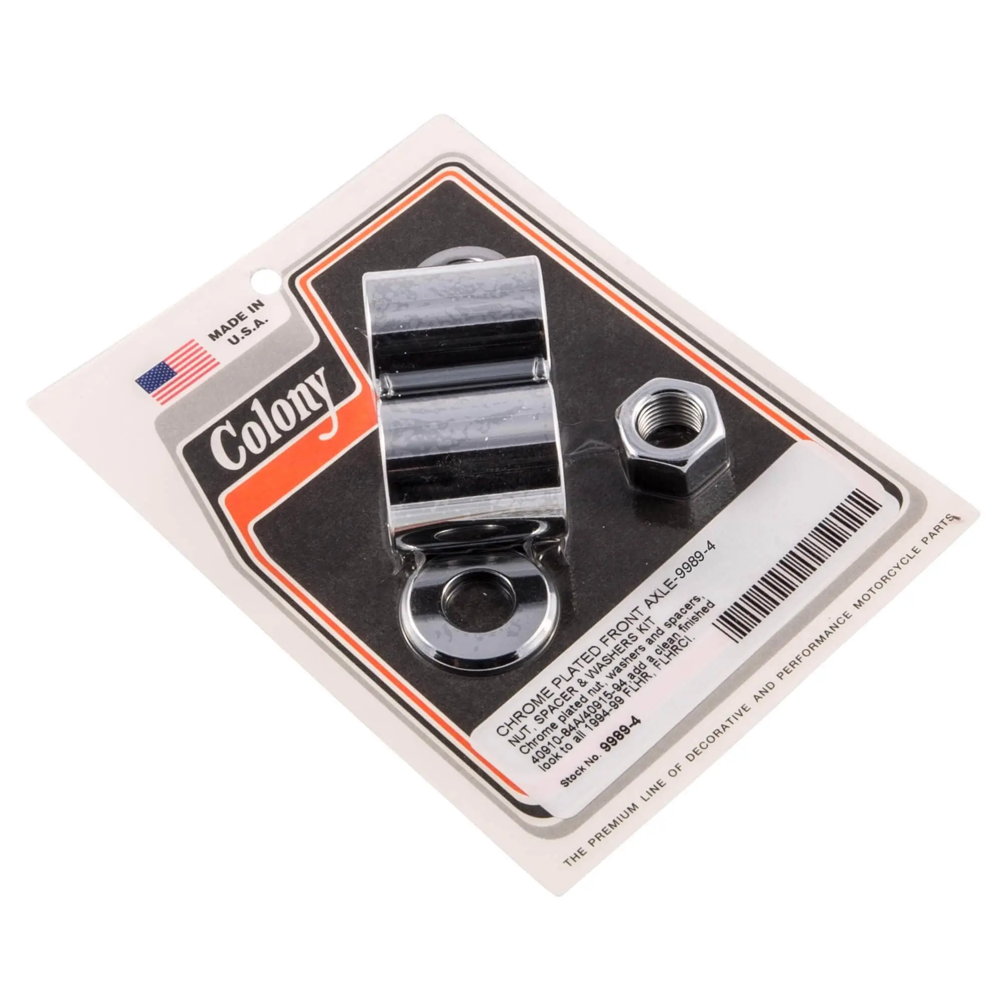 Colony #9989-4 Front Axle Nut Spacer Kit Smooth Chrome Harley FLHR FLHRCI 94-99