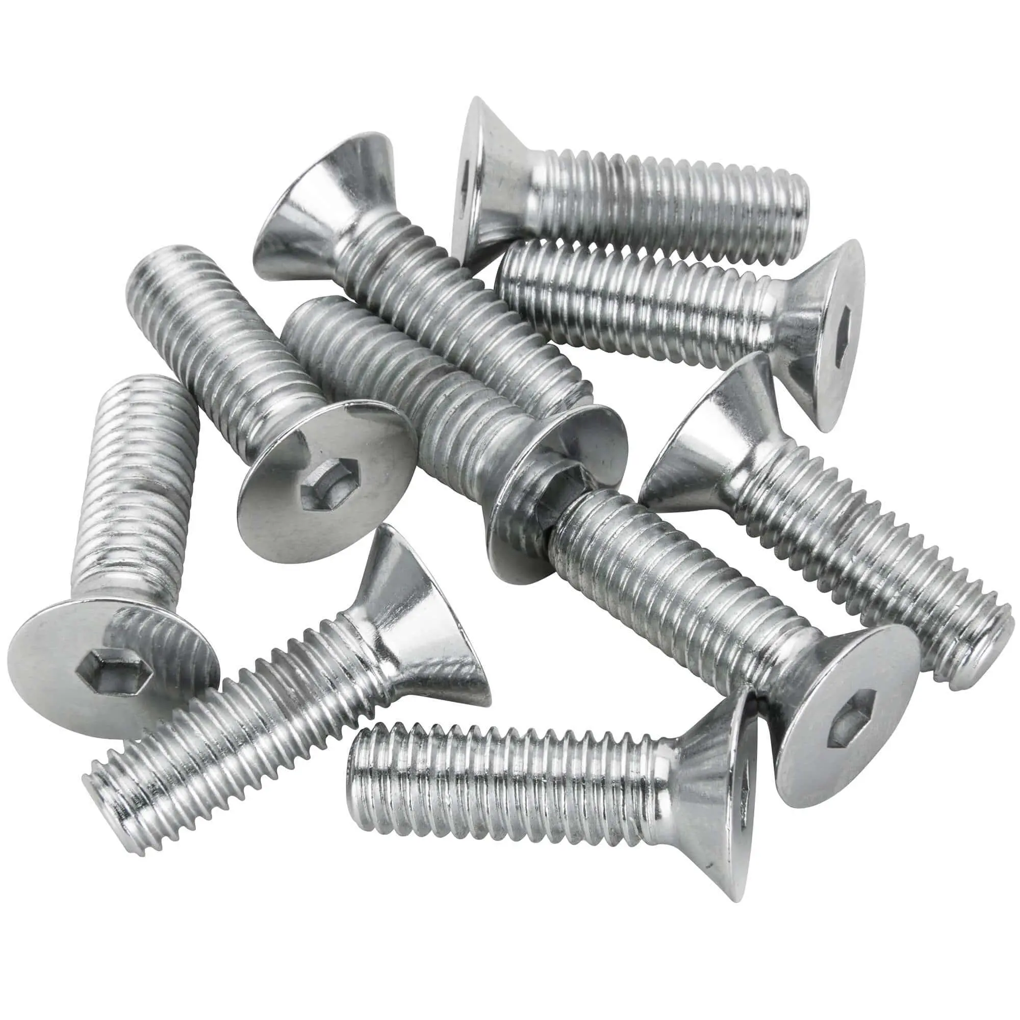 Colony #FHS-180 7/16-14 X 1-1/2 Length Chrome Flat Head Allen Bolt 10 Pack