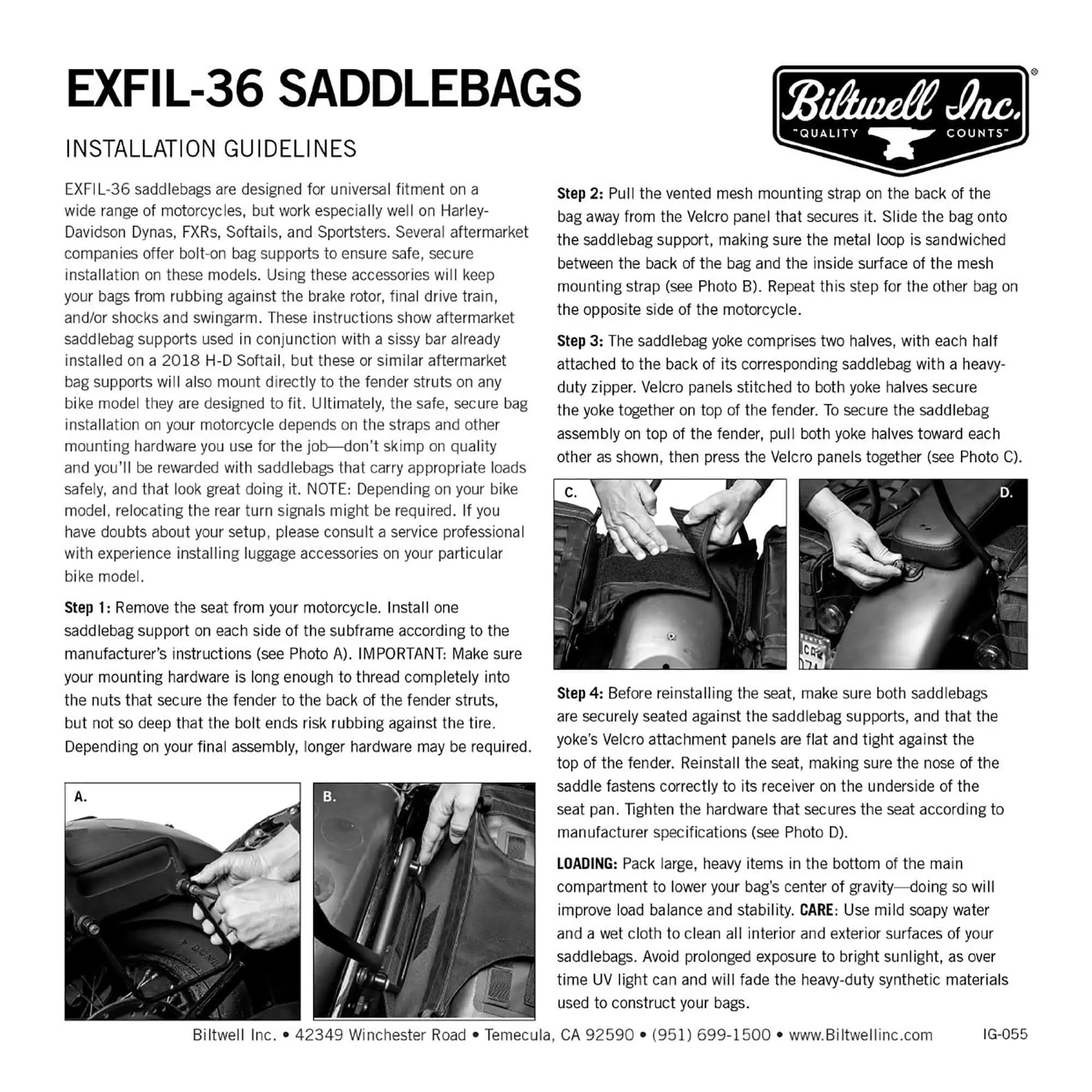 Biltwell EXFIL-36 Saddlebags - Black - Image 11