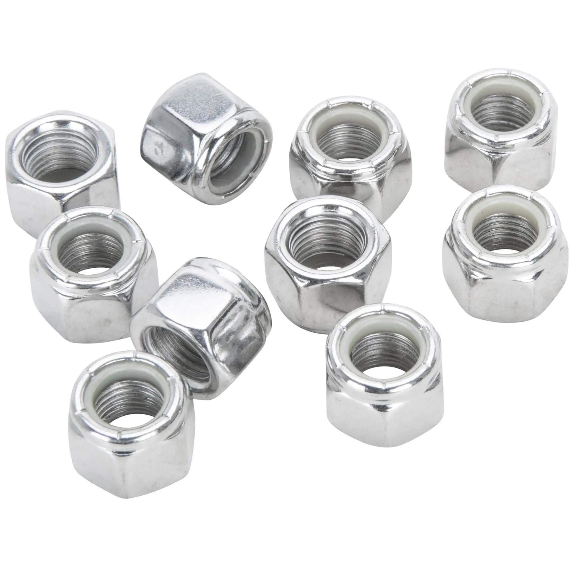 Colony #NL-503 3/8-24 Chrome Nylon Insert Nylock Locknut 10 Pack