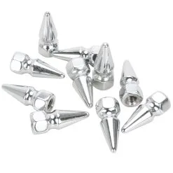 Colony #PN-302 1/4-24 Chrome Pike Nut Harley Thread 10 Pack