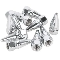 Colony #PN-321 10 MM (1.25) Chrome Pike Nut 10 Pack