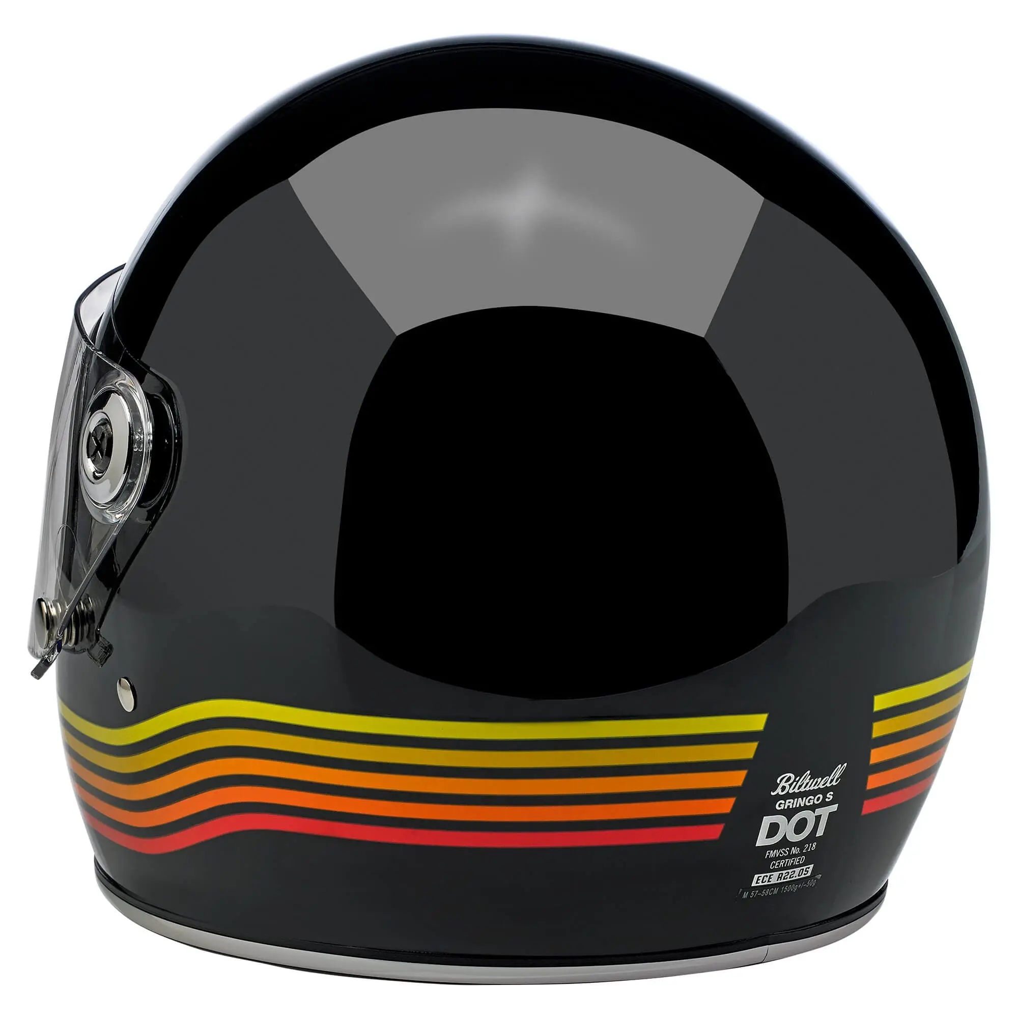 Biltwell Gringo S DOT/ECE Approved Full Face Helmet - Gloss Black Spectrum - Image 7