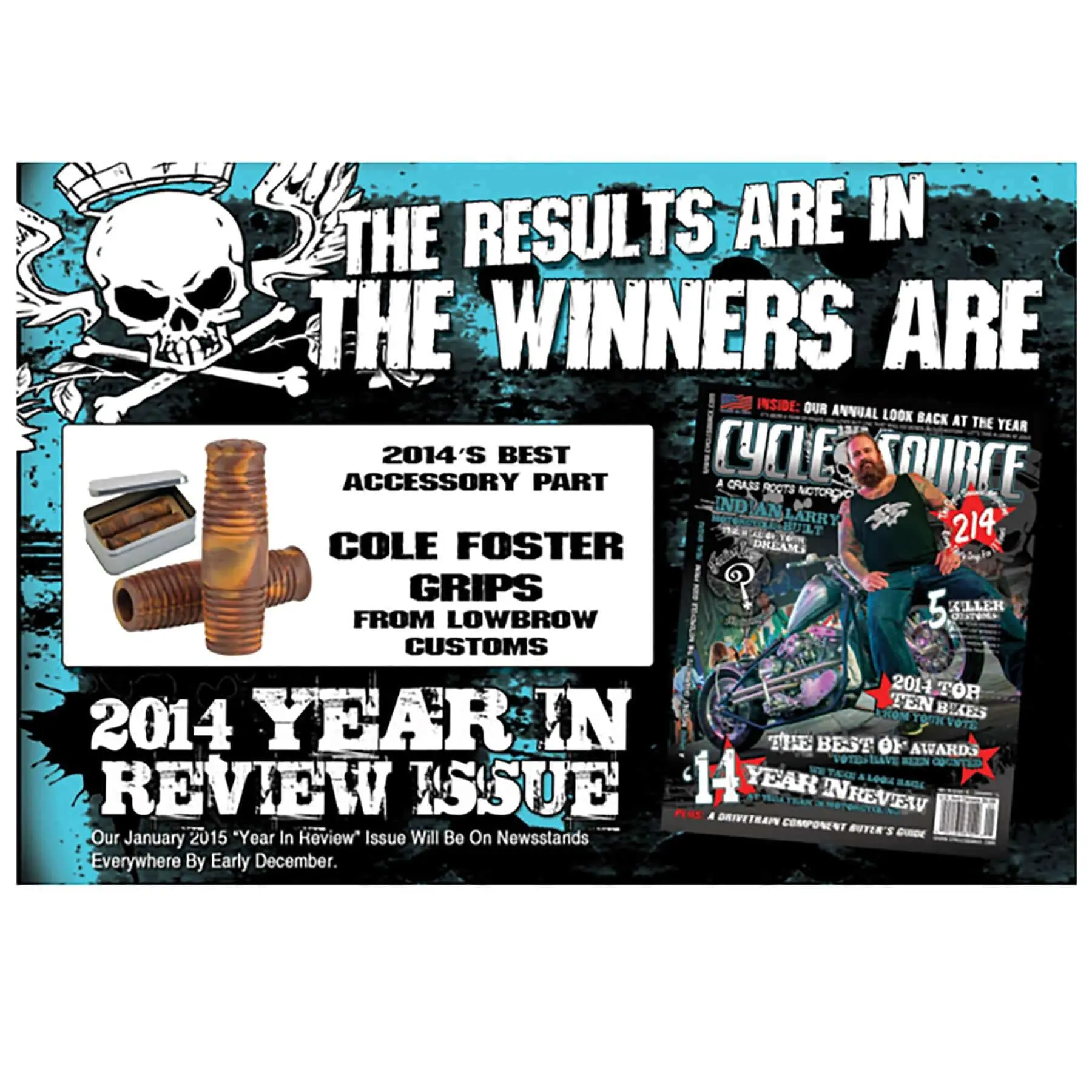 Lowbrow Customs Cole Foster Grips Black 7/8 Inch - Image 3