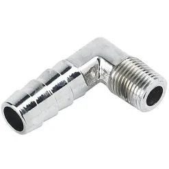 Cycle Standard 3/8 Inch Hose Barb 90 Elbow X 1/8 Inch NPT - Chrome