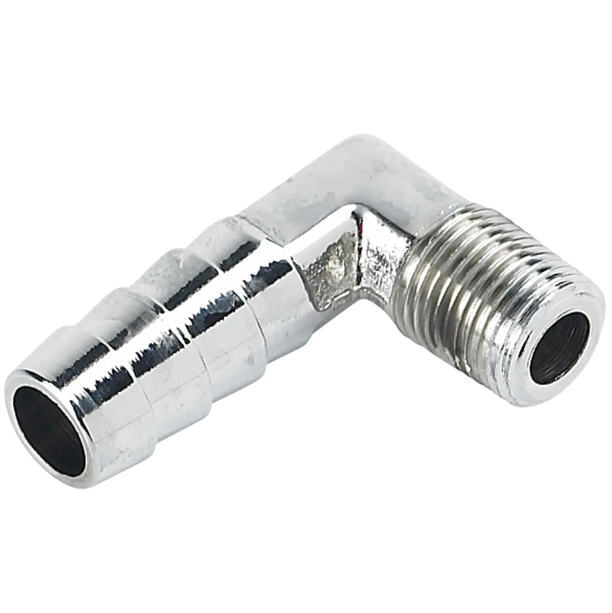 Cycle Standard 3/8 Inch Hose Barb 90 Elbow X 1/8 Inch NPT - Chrome