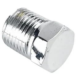 Cycle Standard Hex Pipe Plug 1/8 Inch NPT - Chrome