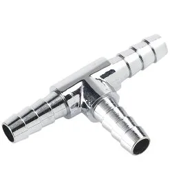 Cycle Standard 5/16 Inch Hose Barb Tee - Chrome