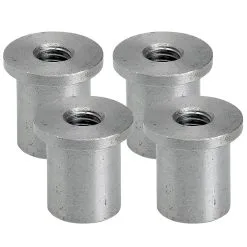 Lowbrow Customs Tophat Blind Threaded Steel Bungs 3/8-16 Thread - 4 Pack