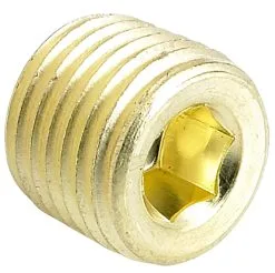 Cycle Standard Countersunk Allen Pipe Plug 1/4 Inch NPT - Brass