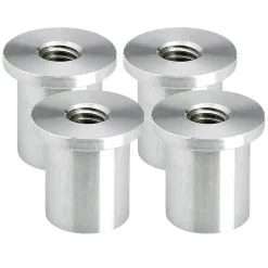 Lowbrow Customs Tophat Blind Threaded Aluminum Bung 3/8-16 Thread - 4 Pack