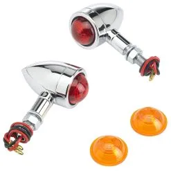 Cycle Standard Mini Speeder Bullet Style Turn Signals - Chrome