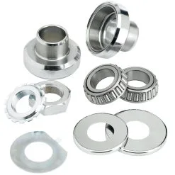 V-Twin Manufacturing Chrome Fork Neck Cup Kit For Harley-Davidson Big Twins