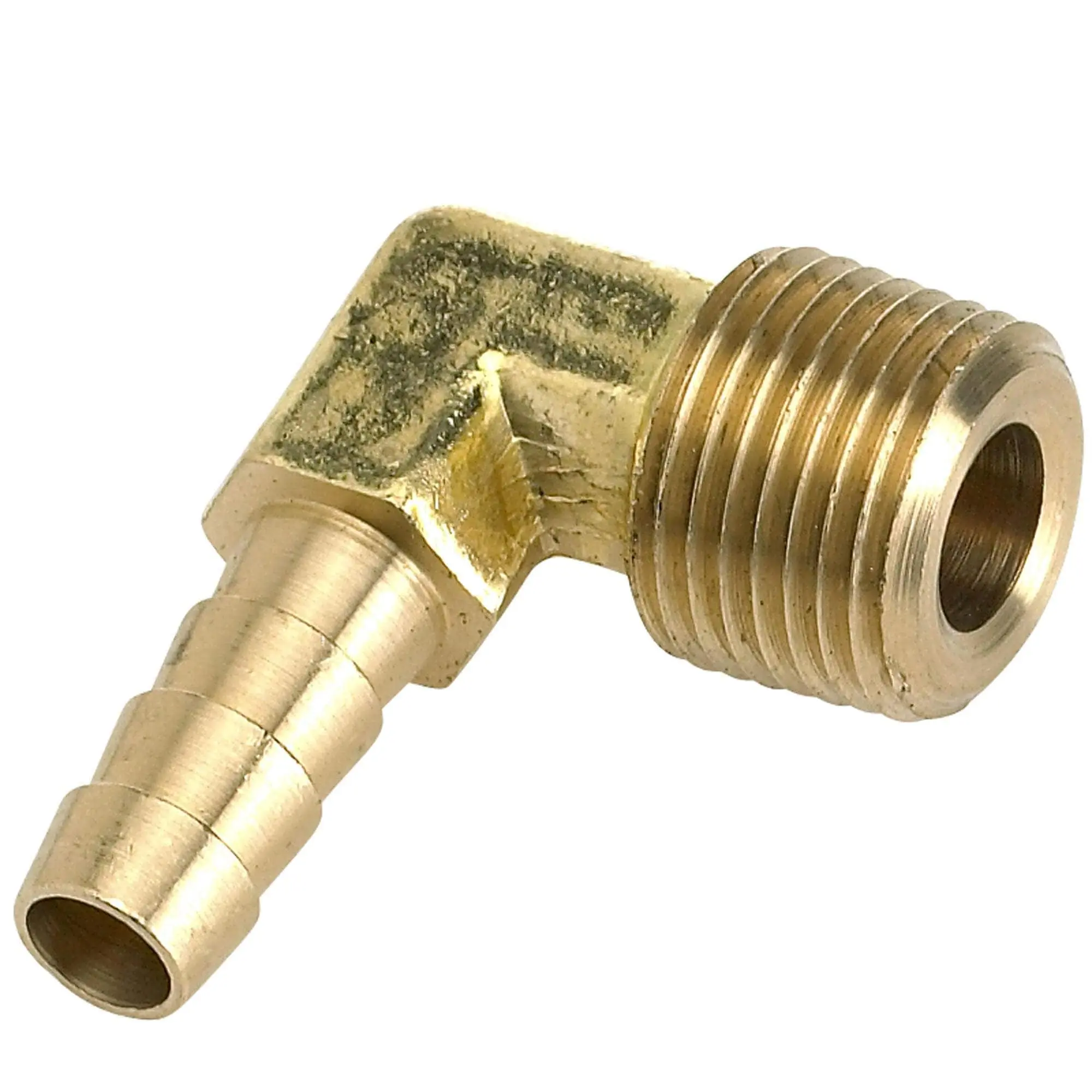 Cycle Standard 5/16 Inch Hose Barb 90 Elbow X 3/8 Inch NPT - Brass