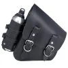 LaRosa Design Solo Saddlebag With Reserve Bottle - Black - For Rigid & Softail Motorcycles