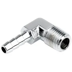 Cycle Standard 1/4 Inch Hose Barb 90 Elbow X 1/4 Inch NPT - Chrome