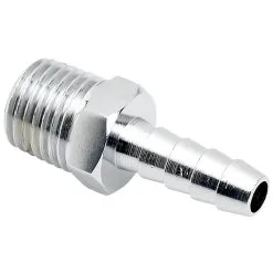 Cycle Standard 1/4 Inch Hose Barb X 1/4 Inch NPT - Chrome