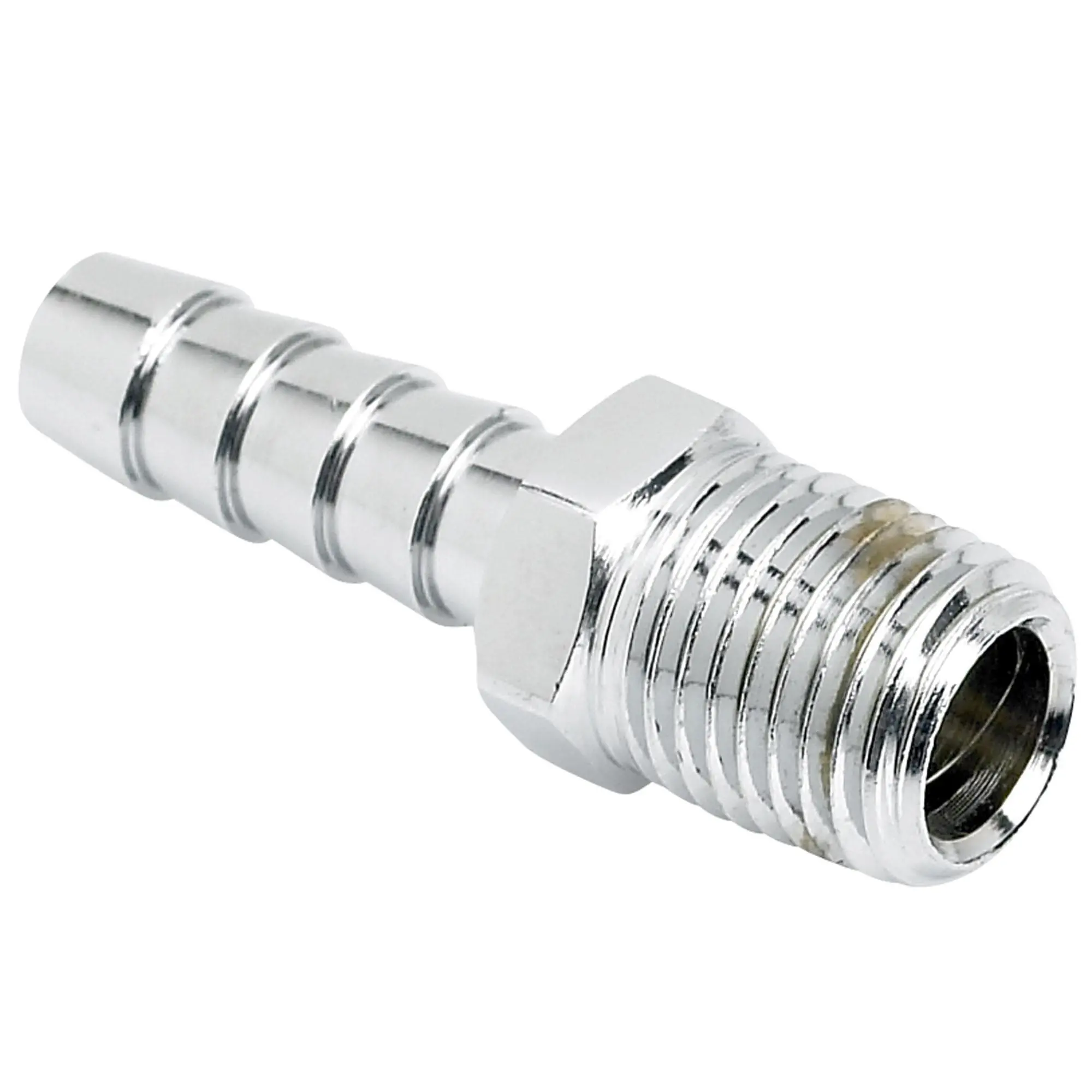 Cycle Standard 5/16 Inch Hose Barb X 1/4 Inch NPT - Chrome - Image 2