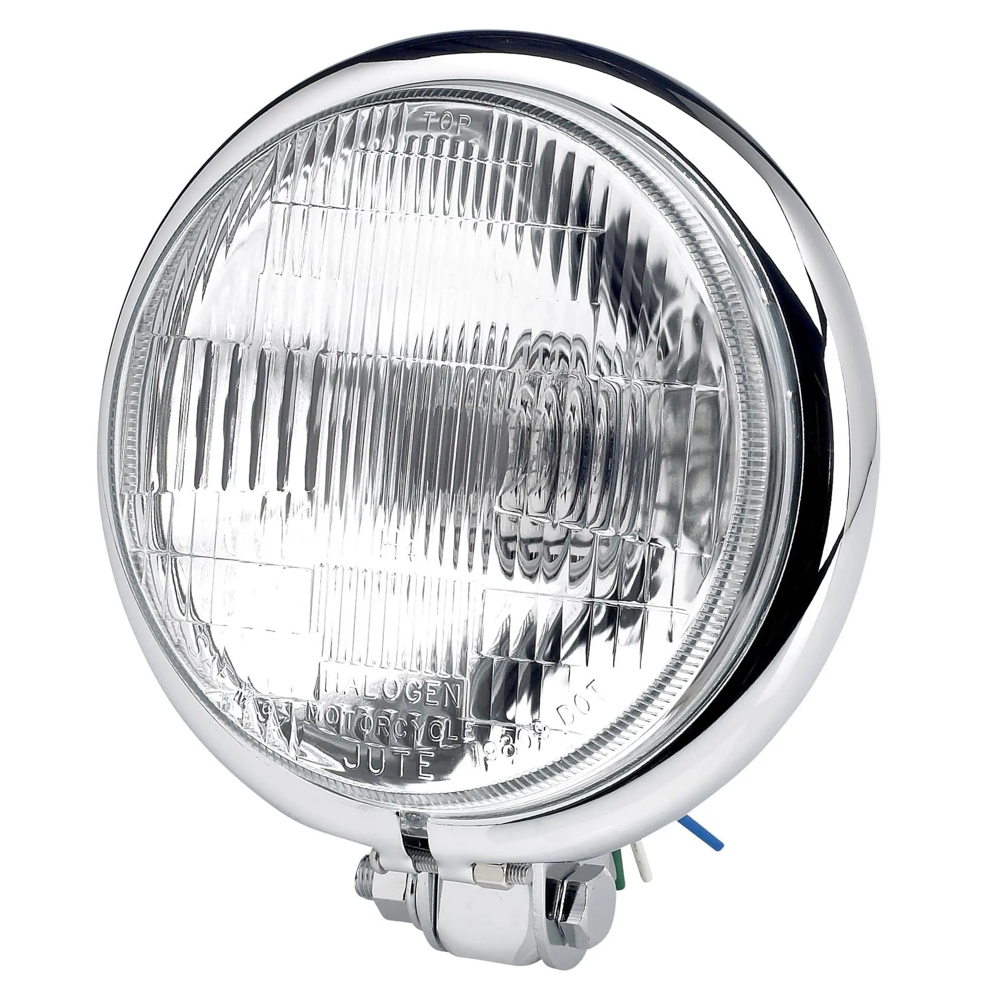 Cycle Standard 5-3/4 Inch Diameter Chrome Bottom Mount Halogen Headlight - Image 2