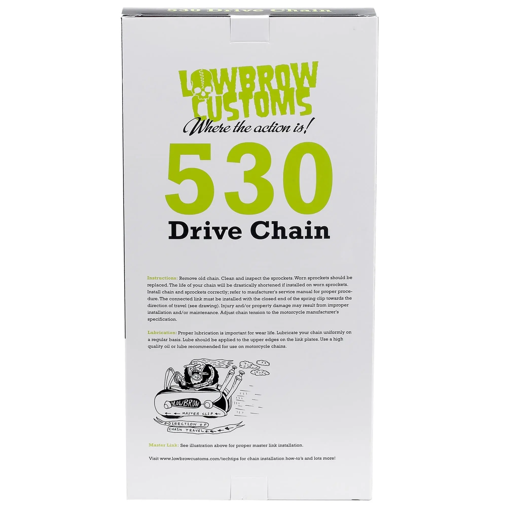 Lowbrow Customs 530 Motorcycle Drive Chain - 130 Links With 2 Master Links - Image 3