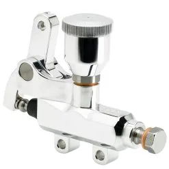 Kustom Tech Polished Wire / Cable Operated Rear Master Cylinder With Reservoir