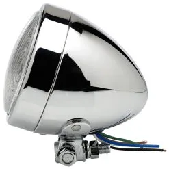 Cycle Standard 3-1/2 Inch Diameter Chrome Bottom Mount Headlight
