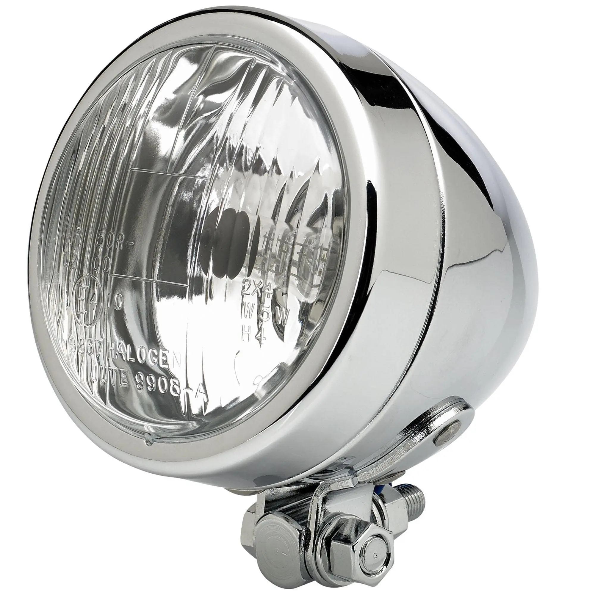Cycle Standard 3-1/2 Inch Diameter Chrome Bottom Mount Headlight - Image 2