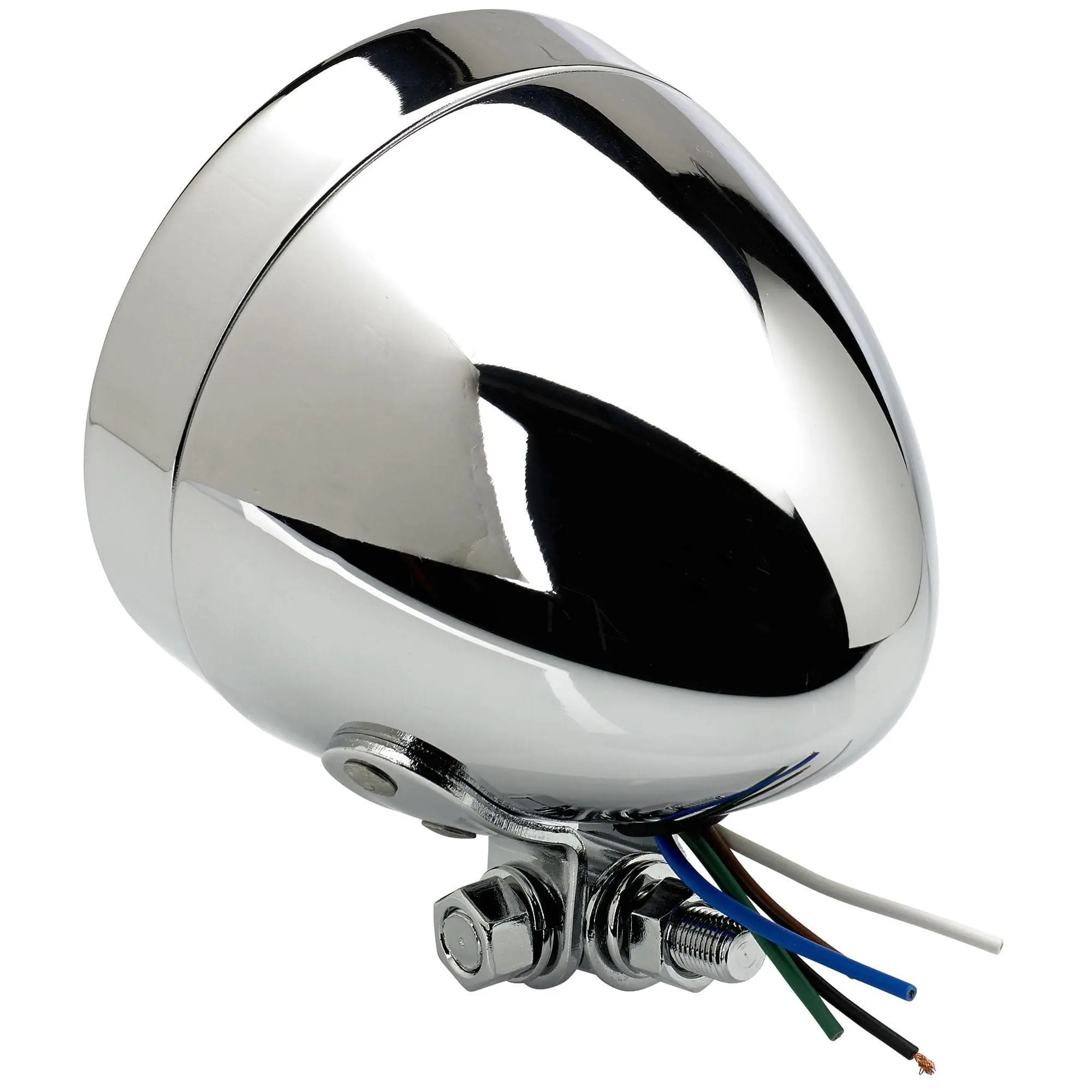 Cycle Standard 3-1/2 Inch Diameter Chrome Bottom Mount Headlight - Image 4