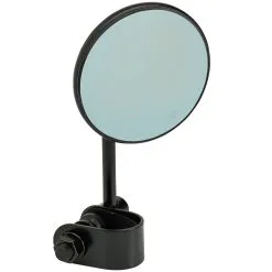 Cycle Standard Round Motorcycle Mirror - Clamp On - Black With Retro Blue Glass