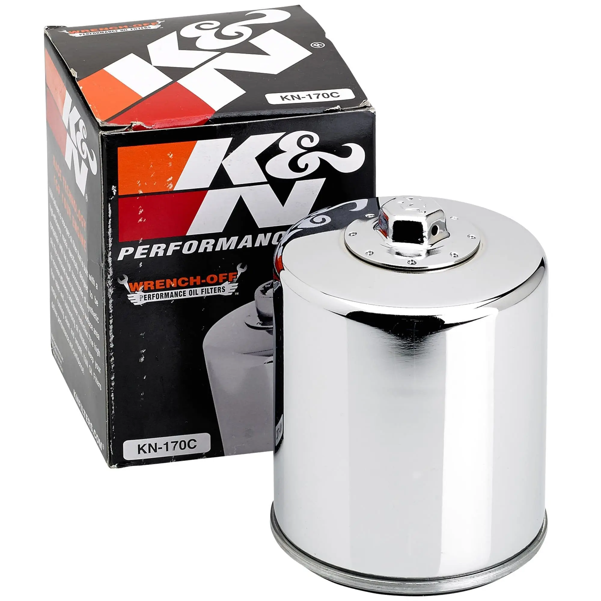 K&N Air Filters Oil Filter - Chrome - Harley-Davidson Evolution Big Twin Harley And Sportster Models - K&N Part #KN-170C