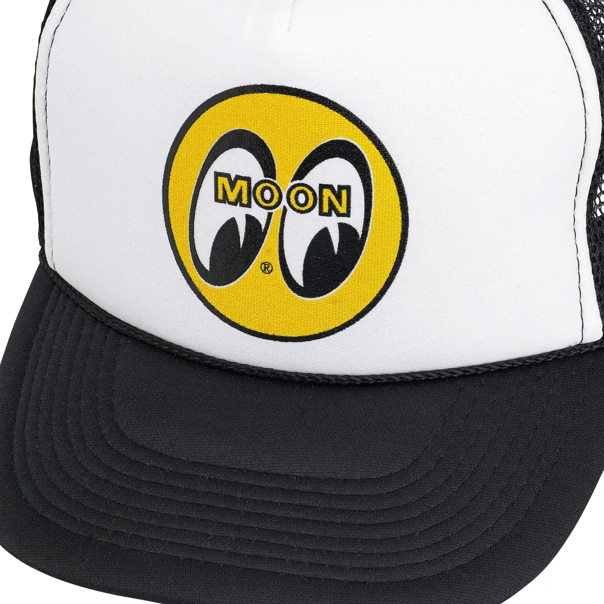 Mooneyes Moon Logo Trucker Hat- Black & White - Image 2