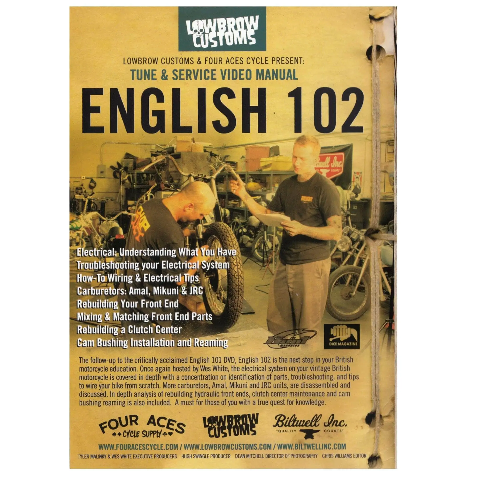 Lowbrow Customs English 102 DVD Classic Triumph Motorcycle Maintenance Video Manual - Image 2
