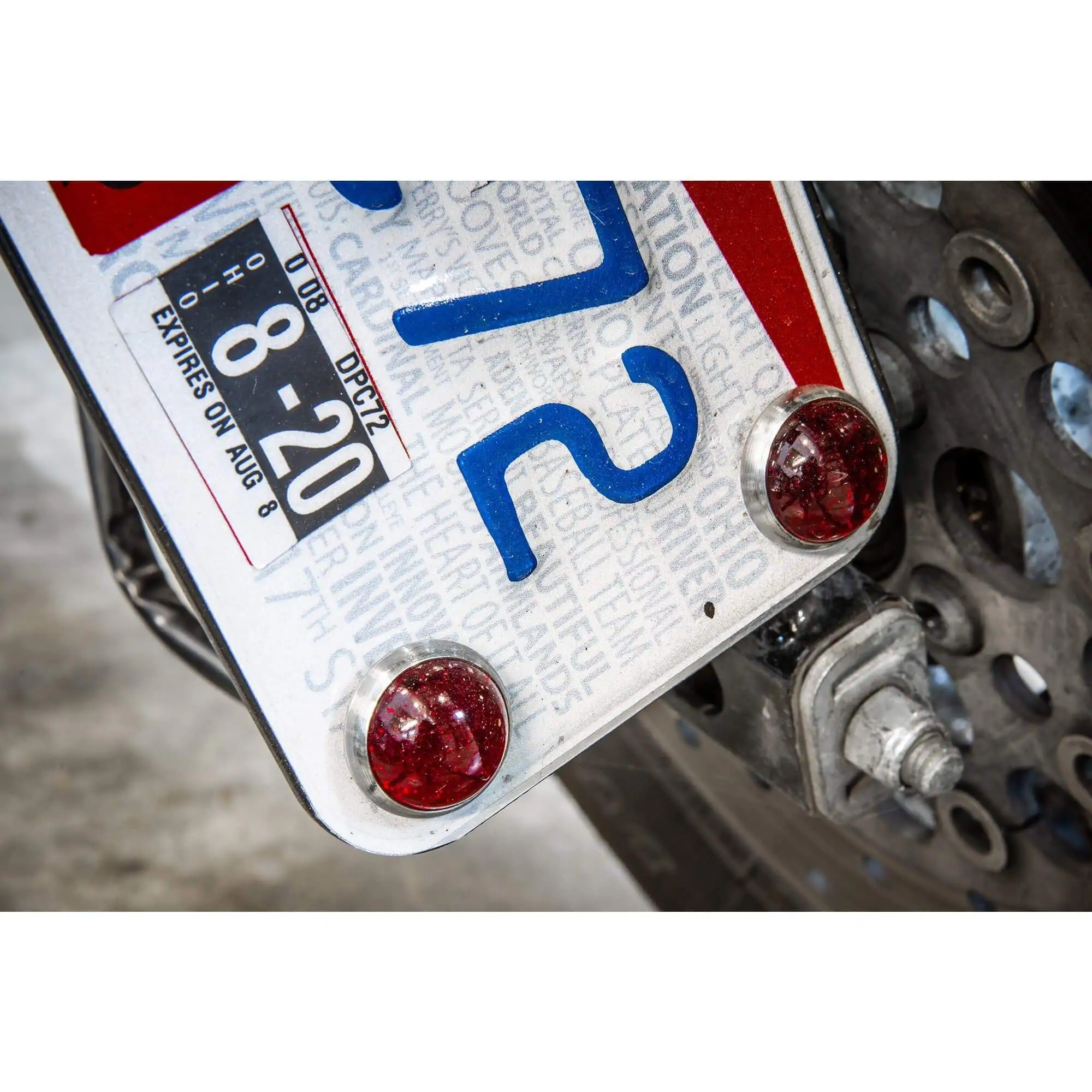 Red Fox Enterprises Glass License Plate Round Reflector - Clear - Image 5